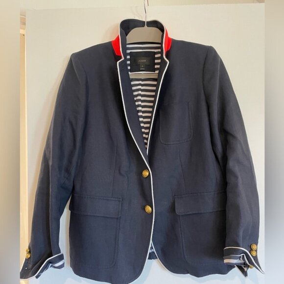 J. Crew Regent style navy linen blazer, size 12 - Picture 8 of 10